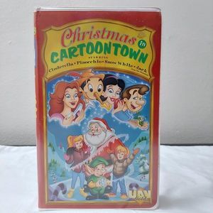 Christmas In Cartoontown VHS Tape Vintage 1991 Clamshell Cinderella Snow White